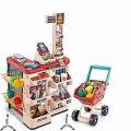 Big Size Supermarket Kit for Kids, Super Market Set Toy with Shopping Cart and Sound Effects, Pretend Play Kitchen Set Kids Toys for Boys and Girls with Sound Effects. 
