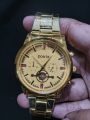 4PCS/MENS WEDDING WATCH DEAL TOP FASHION GOLEN HIGH QUAILITY CASUAL WATCH +CUBAN LOINK CHAIN BRACLET +LOCKET+RING FOR MEN /BOYS. 