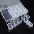 28 Grid Nail Diamond Box Plastic Empty Box Mini Detachable Decoration Pearl Small Rivet Semi Transparent Storage Box. 