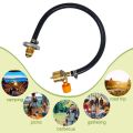 Gas Cylinder Filling Gas Adapter with ON-Off Control Valve Propane Extension Hose Copper Propane Refill Hose for Outdoor Camping. 