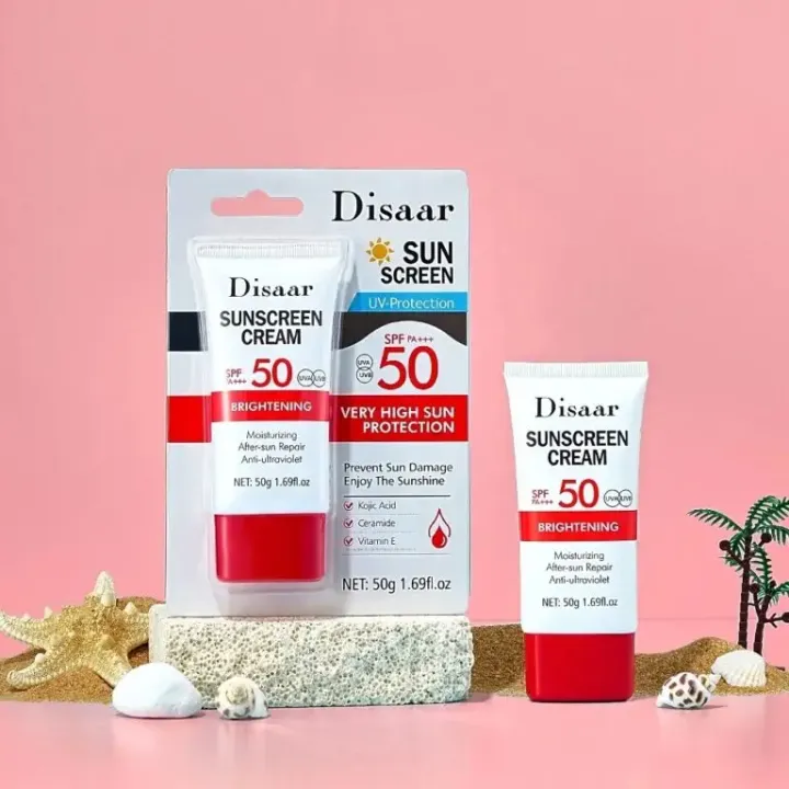 DISAAR%2050+%20MOISTURIZING%20SUNSCREEN%0A%0AWith%20Kojic%20Acid,%20Ceramide%20&%20Vitamin%20E%20Brightening%20And%20Moisturizing%20UVA/UVB%20Sunscreen-%2050g%20-%20Image%208