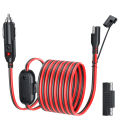 Anchtek 16AWG 12V Cigarette SAE Battery Charger Cable Quick Release Adapter With Switch For RV Solar Panels Motorcycle.