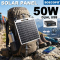 50W Flexible Solar Panel with USB Output Fast & Charger for Phone, Power Bank Outdoor Camping, Hiking, Home, RV, Emergency Use. 