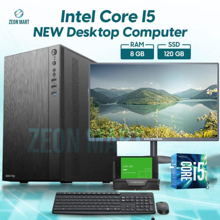 Intel Core i5 Processor Gaming PC with 8GB RAM, 120GB SSD, 2GB Graphics, and 19-inch Monitor