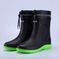 Men's Women's High-End Rain Boots Closed Rainproof and Waterproof Short and Mid.Calf Length Non-Slip Drawstring Rubber Boots. 