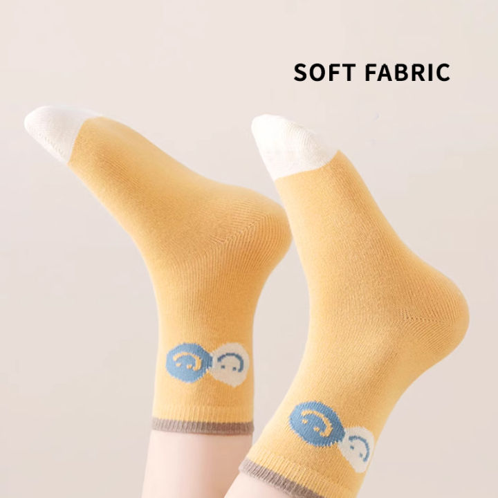 5%20Pairs%20Cotton%20Solid%20Kids%20Boys%20Half%20Socks%20Letter%20Smiling%20Pattern%20%20Comfotable%20Sweat%20Absorbing%20Elastic%20Socks%20for%20Children%20Girls%20-%20Image%202