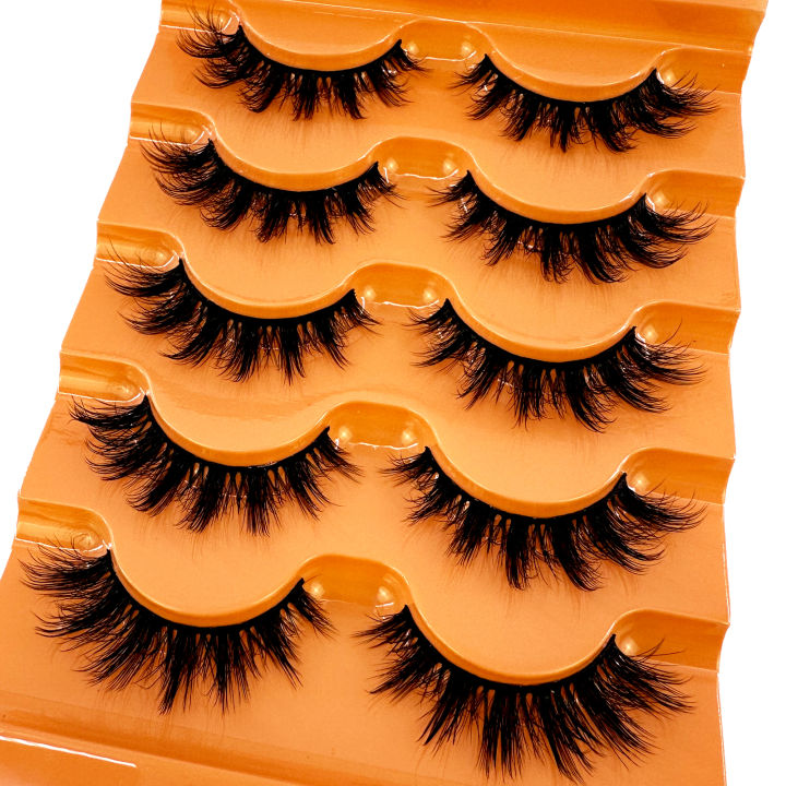 New%20Cat%20Eye%20Lashes%205D%20Fluffy%20Faux%20Mink%20Lashes%208D%20Volume%20Wispy%20Long%20Lashes%20Fake%20Eyelash%20Russian%20Strips%205%20Pairs%20Pack%20Makeup%20-%20Image%203
