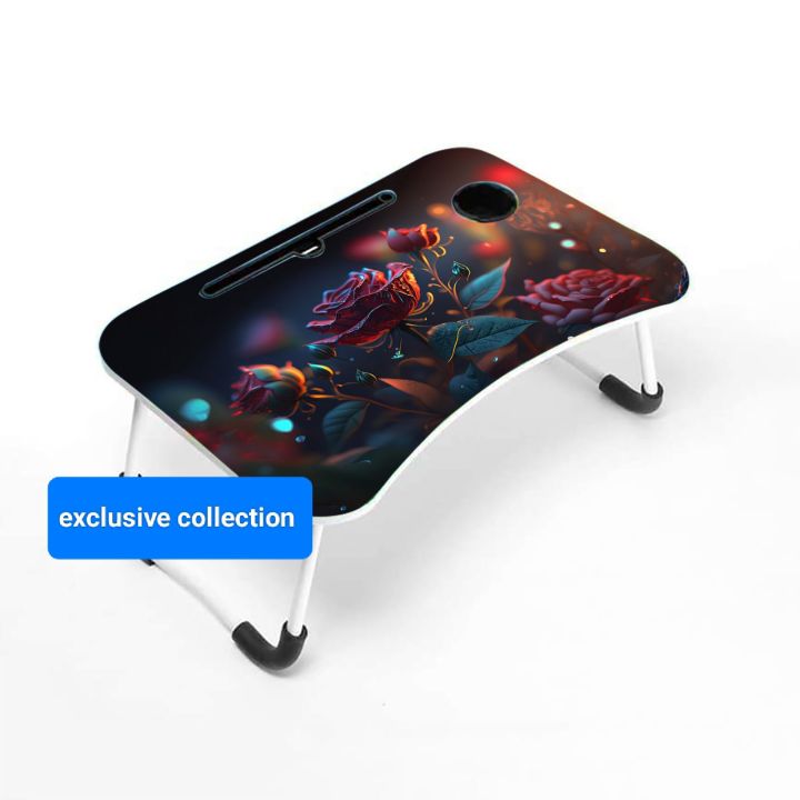 Premium Quality - Printing Foldable and Portable Multi-Favorable Laptop Table Stand-Study Table-Bed Table - Signifying