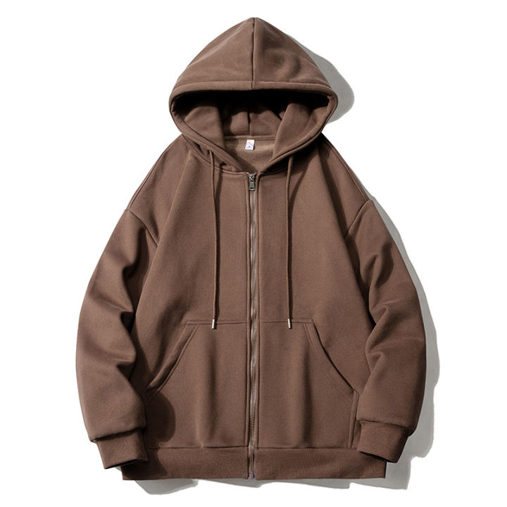 Loose%20casual%20American%20BF%20hoodie%20jacket%20light%20gray%20simple%20solid%20color%20cardigan%20trendy%20men's%20autumn%20new%20style%20-%20Image%202