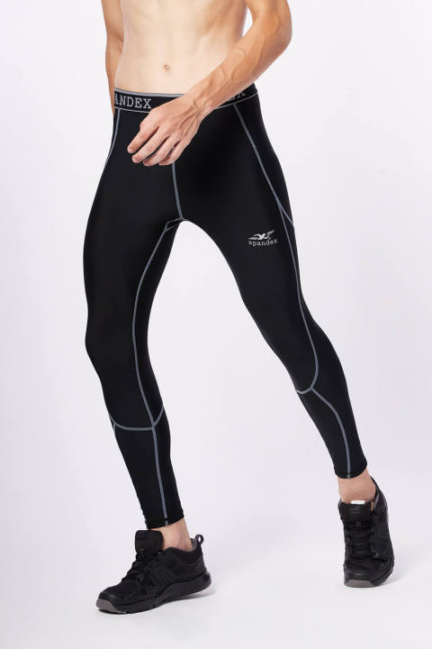 Spandex%20compression%20pants%20Black/Grey%20stitch%20length%20lp002%20-%20Image%204