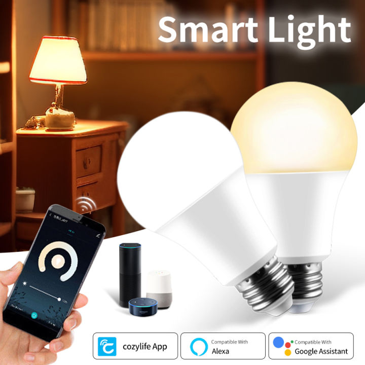 WiFi Smart  E27 LED Bulb Cozylife App 220V Smart Alexa Lamp  Alexa  Home Appliance Alice Dimmable Bombilla Spotlight