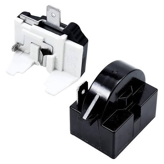PTC Relay & Overload Set For Refrigerator Compressor | 1/2HP, 1/4,1/5,1/6HP 1/8HP &  More | Easy To Replace At Home (1 pair)
