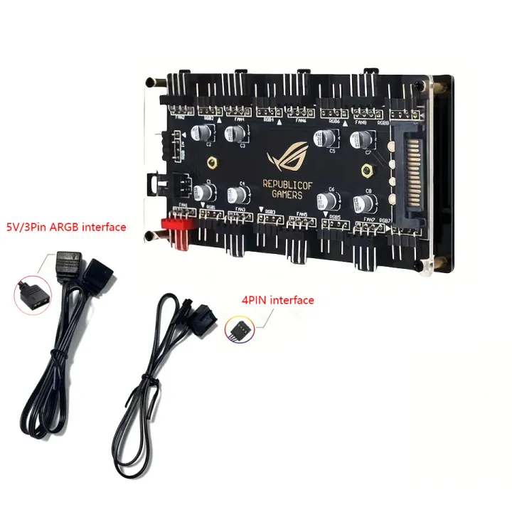 CX%20FUTRUE%20Dual%208-Way%20Interface%20Chassis%20Cooling%20Fan%20Hub,%20STAT%20And%205V%203PIN%20ARGB&8+12V%204PIN%20PWM&8%20Interfaces.%20-%20Image%205