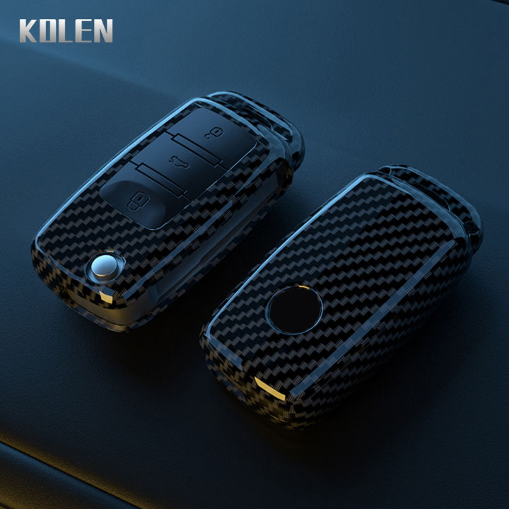 ABS%20Carbon%20Fiber%20Car%20Key%20Case%20Cover%20Shell%20For%20VW%20Volkswagen%20Polo%20Golf%20Passat%20Beetle%20Tiguan%20Seat%20Leon%20Altea%20Skoda%20Octavia%20Kodiaq%20-%20Image%203