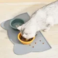 Silicone Pet Feeding Mat Non-Slip Waterproof Dog Cat Bowl Pad with Raised Edge for Food and Water Cushion Placemat. 