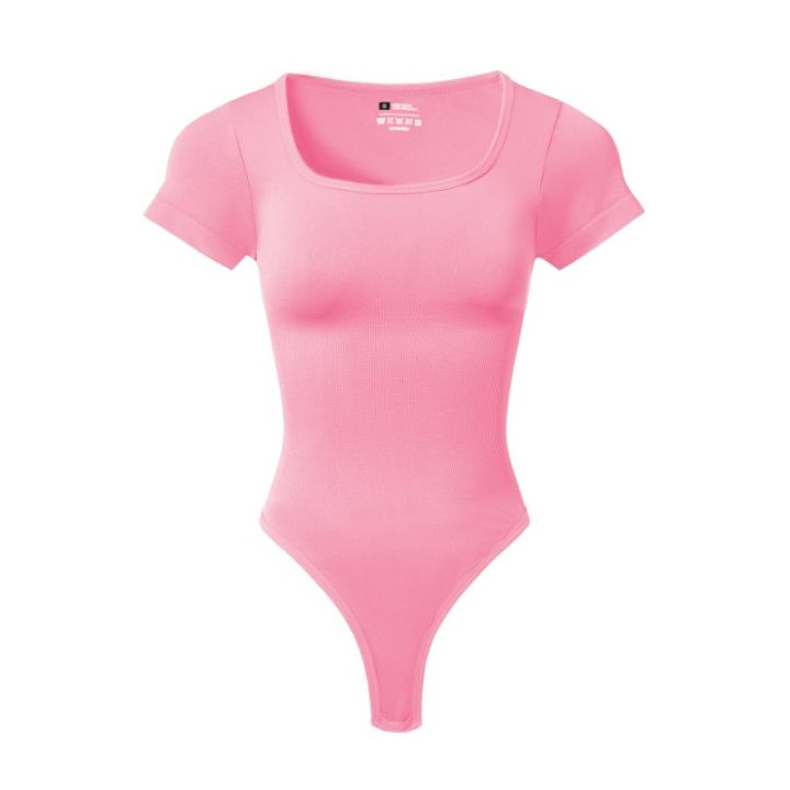Women%20Plus%20Size%20Yoga%20Jumpsuit%20Seamless%20Square%20Neck%20T-shirt%20High%20Elastic%20Workout%20Running%20Sport%20Jumpsuit%20Solid%20Ribbed%20Jumpsuit%20Top%20-%20Image%205