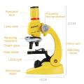 100x-400x-1200x Children Biological Microscope  Kit Lab with Slides LED Refined Scientific Instruments Toy Set Birthday Gift. 