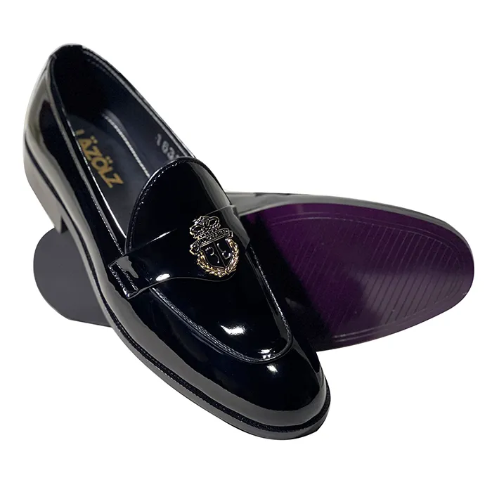 Crest Edition Luxury Black Loafers – Premium Party & Wedding Shoes for Men"