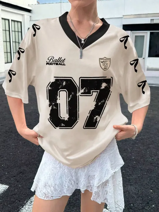 New%20Women's%20No.7%20Letters%20Printed%20V-Neck%20Short%20Sleeve%20Summer%20Soccer%20Jersey%20Loose%20Casual%20Sports%20Women's%20T-Shirt%20Short%20Sleeve%20-%20Image%205