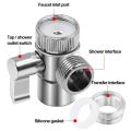 New G1/2in 3 Way ABS Diverter Valve T Adapter Converter Chromefor Shower Head Diverter Valve Three-way Water Distribution Valve. 