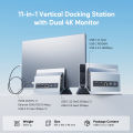 PULWTOP 11 IN 1 Vertical USB C Dock Stand with 2 HDMI 4K 60Hz, USB A/C 10Gbps, USBA 5Gbps, Ethernet, PD, for Type-C Laptops. 