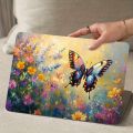 2pcs Artistic Butterfly and Flower Laptop Skin - PVC Burn, Waterproof and Scratch Resistant, Suitable for Laptop Computers.