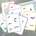 28pcs Arabic Educational Alphabet Flash Cards For Arabic Beginner Or Early Tutoring School Interesting Learning Interaction Card.