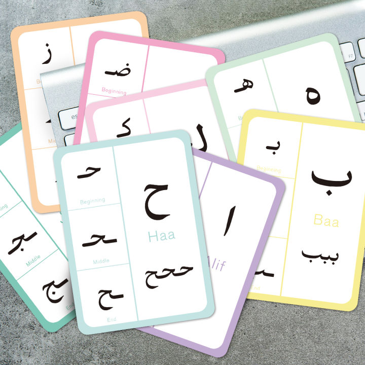 28pcs Arabic Educational Alphabet Flash Cards For Arabic Beginner Or Early Tutoring School Interesting Learning Interaction Card