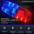 Red Blue LED Shoulder Warning Light Police Shoulder Clip Light Sanitation Worker Safety Patrol Alarm Flash Signal Strobe Lamp. 