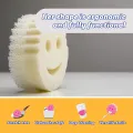 Free dual-sided scrubber + sponge (Scrub Daddy®) White smile face sponge. 