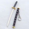 8 Style Roronoa Zoro Sword Keychains Accessories Buckle with Toolholder Scabbard Katana Sabre Car Metal Key Chains Toys. 