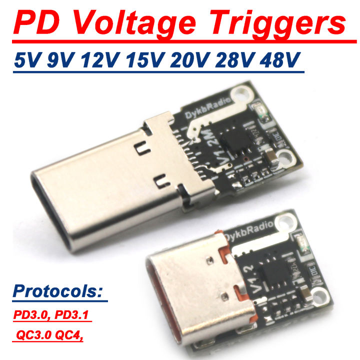 PD3.1 140W 5A USB TYPE-C PD Decoy Voltage Triggers Adapter PD3.0 5V 9V ...