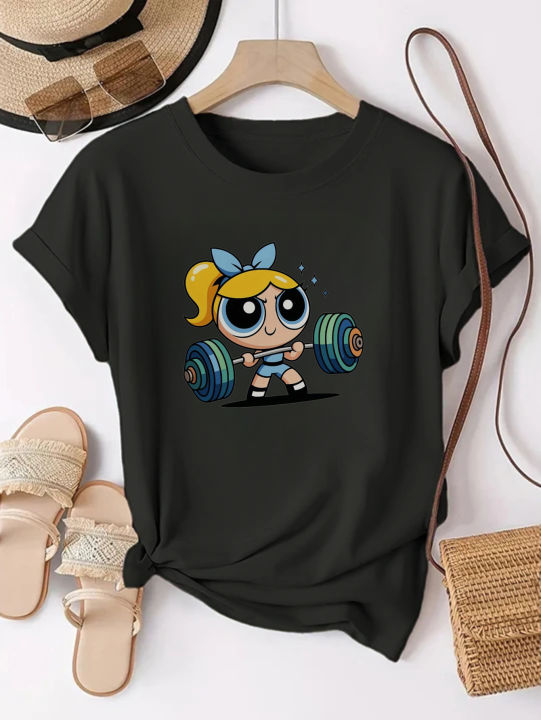 Women's Workout T-Shirt - Stretchy Gym & Casual Top with Weightlifting Graphic Harajuku Short Sleeve Casual Aesthetic Clothes