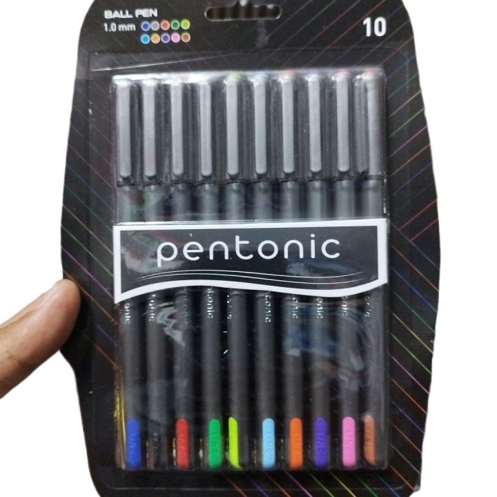 Pentonic%20Ball%20pen%20Multicoloured%201.0%20Mm%2010%20Pcs%20Set%20-%20Image%202