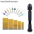 Micro Mini Pin Vise Hand Drill Twist Bit PCB Set Rotary Tool For DIY Craft Carving Resin Polymer Clay Plastic Jewelry Making. 