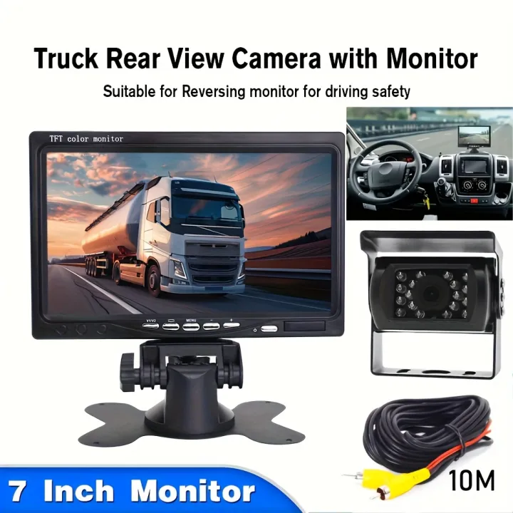 7-Inch Wired Heavy Duty CCD 18 LED Rear View Camera with RAC 10m cable ...
