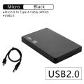 3.0/2.0 HDD Enclosure 2.5inch SATA SSD Hard Drive Case with 5Gbps Transfer Speed and Transparent Design Mobile External Housing.