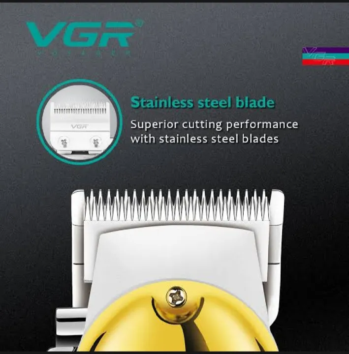 VGR%20V-680%20Professional%20Salon%20series%20cordless%20Hair%20Clipper%20LED%20Display,%20Stainless%20steel%20Blades,%20USB%20Charging%20cable%204%20Guide%20Comb,%20Taper%20Lever%20Adjustments%20Runtime:%20200%20mins,%202000%20mAh%20Li-ion%20Battery,%20Gold%20%7C%20-%20Image%204