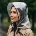 Clear Reusable Waterproof Rain Hat with Wide Brim for Women Lady Outdoor Travel Hiking Gardening Shopping Beach Wind Protection.