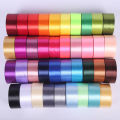 22meters/Roll 4cm Satin Ribbons Crafts Bow DIY Gift Wrap Wine Red Orange Yellow Green Blue Purple Black Gray Gold White Ribbons. 