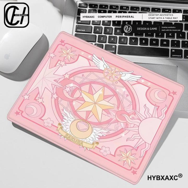 Magic Circle Mouse Pad XS Small Glass Mousepad For PC Gamer Desktop Decoration Office Mouse Mat Creative Pink Anime Desktop Pad