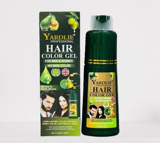Yardlie Professional Dark Brown Hair Colour Gel 200ml Pump (New Advanced Technology)