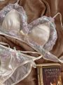 MOYISU Sweet Soft Milk French Pure Desire Girl Bra Set Triangle Cup No Underwire Underwear Small Breasts.