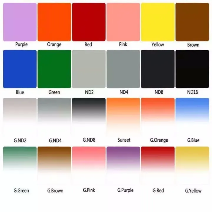 Rectangular Filter Colors square Filters full color filters Graduated color filers for Cokin P ...