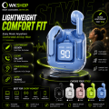 WKSHOP Air 31 Transparent Wireless Earbuds Bluetooth 5.3 TWS Earphones HD Bass Stereo Sound ENC Noise Reduction Gaming Handsfree Touch Control Long Battery Life Charging Case Low Latency Compatible with Android iOS Smartphones Music Ear Buds. 