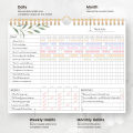 1Pc Habit Tracker: 12 Months Recordable, Undated Daily Weekly Monthly Habit Tracker Planner, Green Plant Design. 