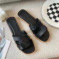 Women's Summer Slides Sandals - Cross Band Design, Ultra Soft Anti-Slip Sole, Lightweight House Slippers for Women, Beach Walkin. 