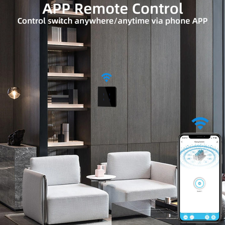 WIFI%20Smart%20Touch%20Light%20Wall%20Switch%20Interruptor%20Glass%20Panel%201/2/3/4Gang%2086*8.6mm%20Work%20Tuya%20APP%20Whole%20house%20intelligent%20control%20lightify%20-%20Image%202