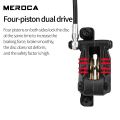 MEROCA NEW M4S 4-Piston MTB Hydraulic Brakeset Split Brake Left rear and Right front Brake 850mm/1600mm For MTB Bike Disc Brake. 