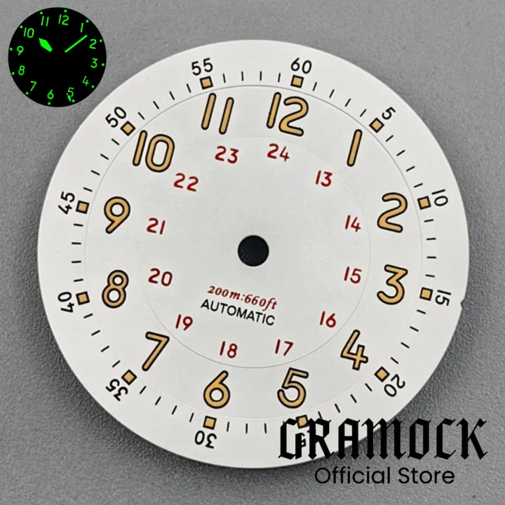 GRAMOCK%20Pilot%20Dial%2029mm%20White%20Field%20Watch%20Dial%20Yellow%20Number%20For%20NH35%20ETA%20PT5000%20Miyota%20DG2813%20ST2130%20Movement%20Hand%20Set%20Luminous%20-%20Image%205